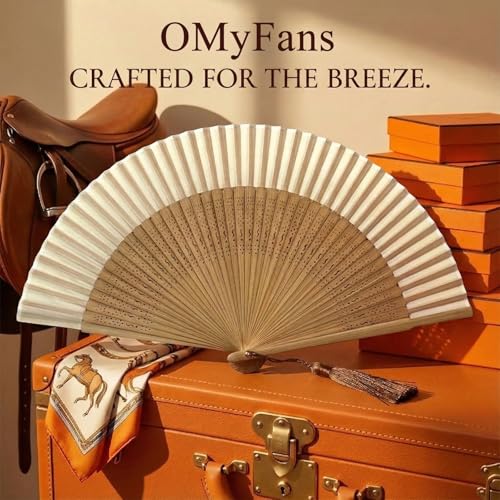 Hand Fan for Women Foldable - Folding Chinese Japanese Vintage Bamboo Silk Fan - Ideal for Hot Flashes, Church, EDM, Festivals, Dancing and Gifts (Bamboo-White) - color: Bamboo-white