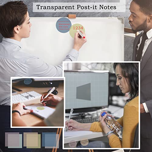 YOUDEFUL 800Pcs Transparent Sticky Note, 2.76x2.76 Clear Round Sticky Note - size: Round Morandi