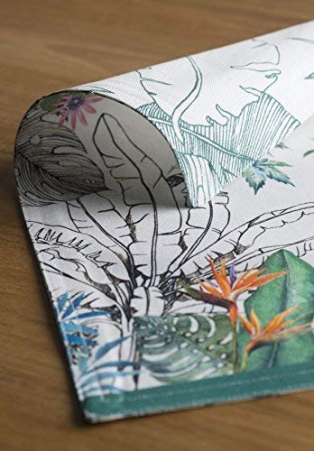 Maison d' Hermine Placemats Set of 4 Reusable 100% Cotton (13"x19") - color: 026 - Tropiques, size: 13" X 19" (Pack of 4)