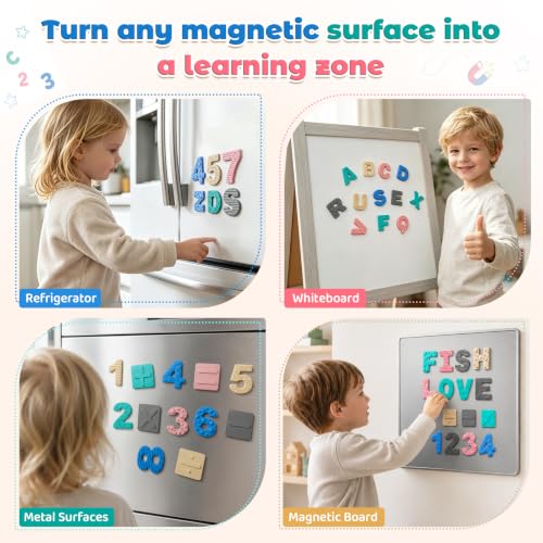 juman Toddlers Sensory Silicone Alphabet Magnetics Letters & Numbers 41 PCS