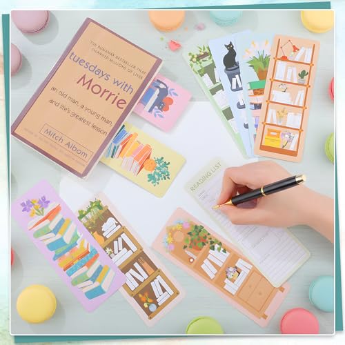 120 Pcs Reading List Bookmarks with Tassels, Book Tracker Bookmarks
