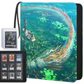 Top Loader Binder, 9 Pocket Holds 360 Toploaders, Acid-Free PVC-Free Side-Loading Pages, Full-Zip PU Binder for Standard 3" x 4" Top Loaders, TCG, MTG & Sports Cards, Blue Lake Dragon - color: Blue Lake Dragon