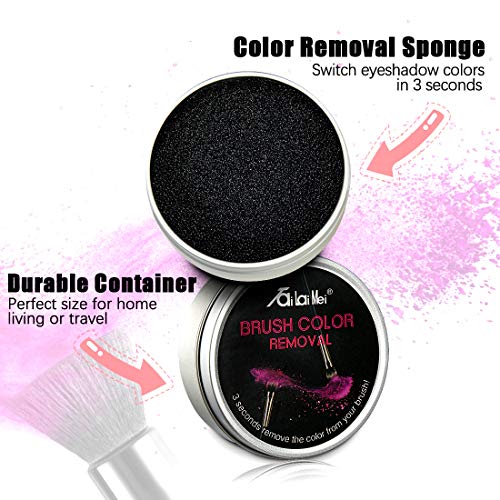 TailaiMei 2 Pack Color Removal Cleaner Sponge, Quickly & Easily Clean Makeup Brushes Powder Without Water or Chemical Solutions Eliminating Drying Time - Switch Eyeshadow Colored Immediately - color: 2 Pack, Black Cleaner sponge