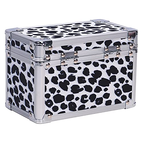 Vaultz Lockable Index Card Holder - Flash Card Organizer for Recipes, Passwords or Studying Holds 350 3x5 Notecards - Index Card Box Study Accessories, Black and White Leopard - color: Black and White Leopard, size: 3 X 5 Inch