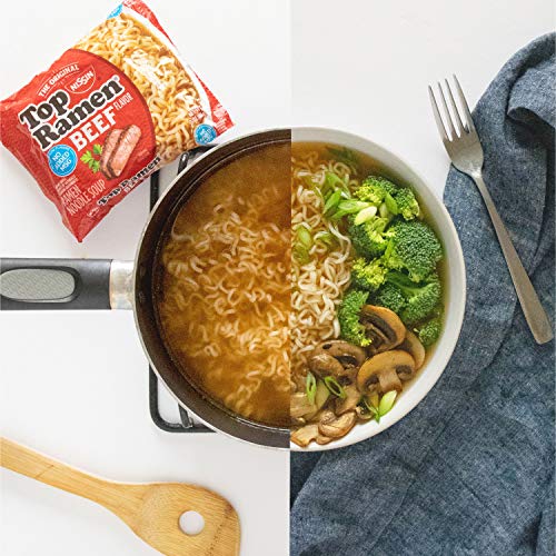 Nissin Top Ramen Noodle Soup, Beef, 3 Ounce (Pack of 48) - size: 3 Ounce (Pack of 48)