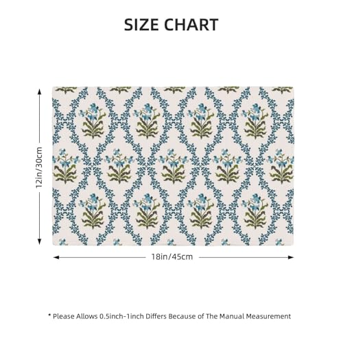 Vintage Boho Easter Floral Placemats Set of 4 12x18 Inch - color: Turquoise, size: Set of 4