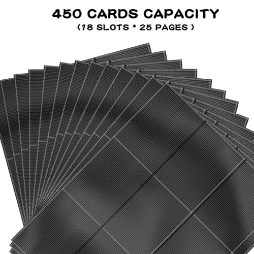 450 Pockets Trading Card Binder Sleeves, 25 Pages Side Loading Card Sleeves - size: 450 Pockets