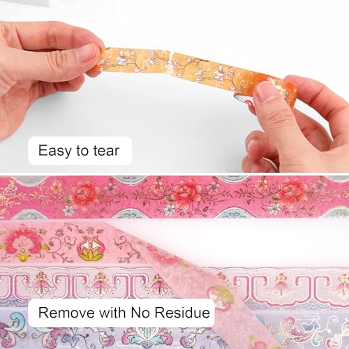Lychii 12 Rolls Washi Tape Set, 5M/16.4Ft Long Vintage Masking Tape, 15mm - color: Vintage