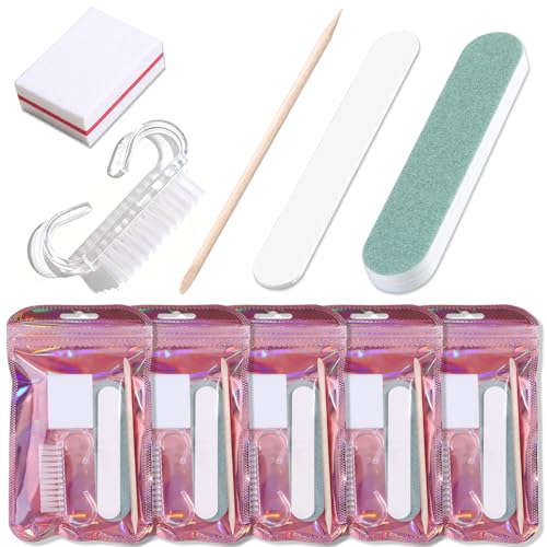 5PCS Disposable Manicure Kit, Single Use Mini Nail Care Tools - color: #2