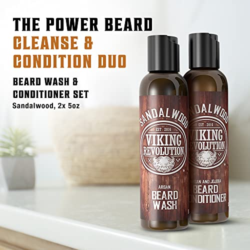 Viking Revolution Beard Wash & Conditioner Set - Sandalwood - 5 oz - size: 5 Fl Oz (Pack of 2)