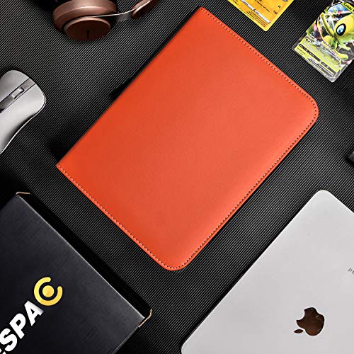 9-Pocket TONESPAC Portable Trading Cards Binder, Holds 900 Cards, Orange - color: Orange