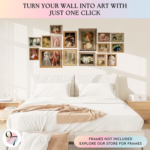 97 Decor Victorian Wall Art, 16 Pc Vintage Coquette Prints, Unframed - color: Royal Victorian Gx11x14, size: unframed