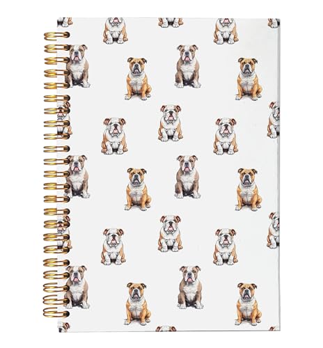 VNWEK English Bulldog Dog Spiral Notebook Journal 5.5x8.3 Inch, English Bulldog Gifts Journal for Women Men, Dog Lovers Mom Dad Gifts Lined Hardcover Spiral Notebook - color: Dog notebook-2