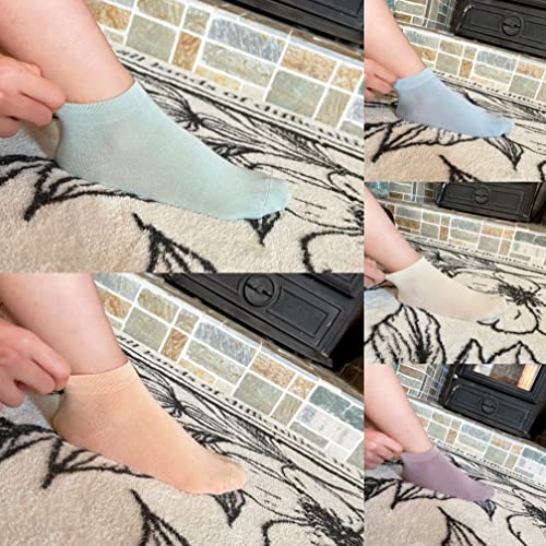SERISIMPLE Women Viscose Bamboo Ankle Socks Low Cut Thin Sock Lightweight Pastal Color Soft Sock 5 Pairs - color: Assorted1, size: Medium