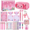Ulema 84Pcs Cute Axolotl Stationery Set Kawaii Birthday Gifts for Boys Girls Back to School and Classroom Rewards Office Supplies with Axolotl Stuff. - style: Axolotl
