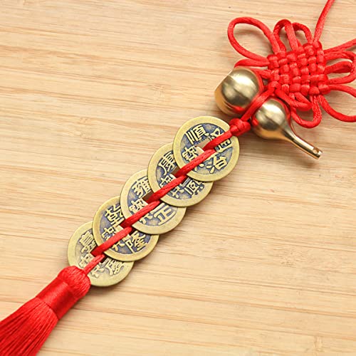 Feng Shui Brass Gourd red Chinese Knot Tassel Home Decor Wu Lou Hanging Bring You Good Luck and Wealth,Chinese New Year Spring Festival Party Decor Gifts