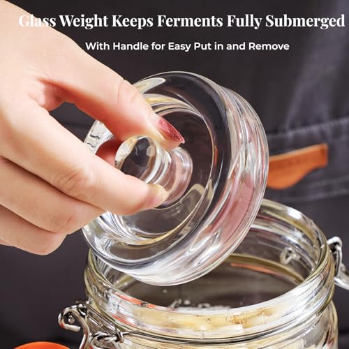JILLMO 1.5L Wide Mouth Glass Fermentation Jar with Airlock & Weight, 2 Pack - size: 1.5 Liter
