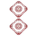 uxcell 2Pack Retro Lace Placemat 12x12-in Square Embroidered Table Place Mats French Crochet Doilies Coasters Cup Mat for Home Wedding, Wine Red - color: Wine Red