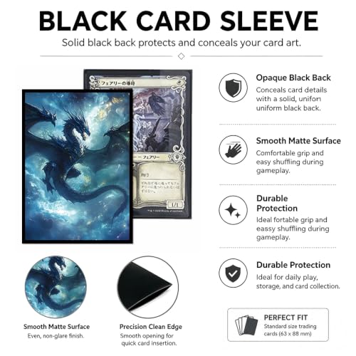 100 PCS TCG/MTG Card Sleeves, Matte Back Anti-Slip & Easy Shuffling Applicable to OCG CCG DTCG PTCG, 2.6 x 3.6 in Standard Size Cards (Galaxy Dragon) - color: Galaxy Dragon