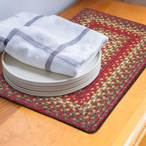 Homespice Cider Barn Jute Braided Table Mats, Rect 10x15 Set of 4 - color: Cider Barn
