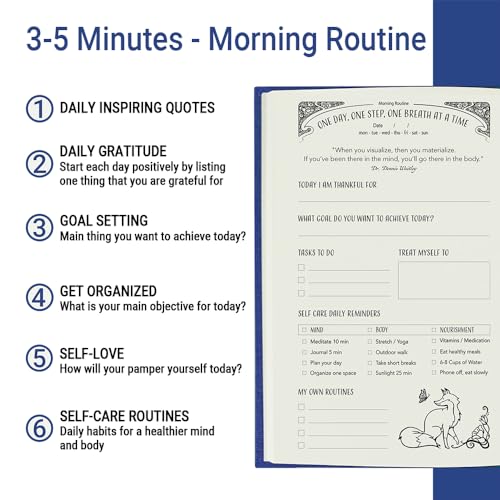 Gratitude Journal for Women with Guided Daily Prompts, Goal Setting & Habit Tracker—90-Day Mindfulness & Self-Care Journal with Relaxing Coloring Pages for Mood, Mindset & Sobriety Support (Hardcover) - color: BLUE