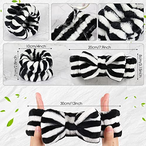 Hanaive 3 Pcs Spa Headband and Wristbands for Washing Face, Dark Stripes - style: Dark Stripes