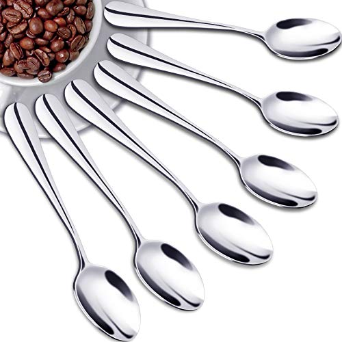 Demitasse Espresso Spoons, Mini Coffee Spoon, 5.5 Inch Stainless Steel Small Spoons for Dessert, Tea,Set of 6 - size: 5.5in
