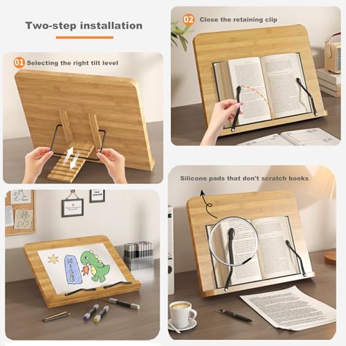 Adjustable Recipe Book Holder,Multi-Use for Cookbook & Tablet - size: S(11'' x 7.9'')