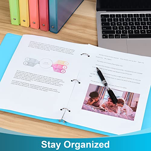0.5-inch 3-Ring Binder with 2 Interior Pockets, 0.5'' Basic Binders Holds US Letter Size 8.5'' x 11''for Office/Home/Back to School, 12 Pack (Assorted 6 Colors) - color: White, size: 0.5-inch 6 Color Assorted (Pack of 2)