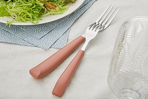 ANNOVA Silverware Set Stainless Steel Colorful Handle Tableware Kitchen Flatware Set Utensils, Includes Dinner Knives, Forks, Spoons & Dessert Spoons (Brown, 16 Pieces) - color: Brown 20Pieces