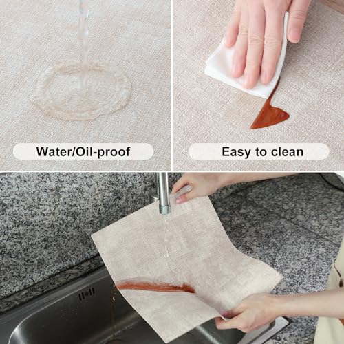 Homaxy PU Faux Leather Placemats for Dining Table, Set of 6, Beige - color: Beige