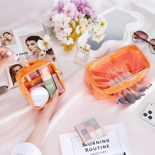WLLWOO Clear Makeup Bag Mini Cosmetic Pouch Travel Toiletry Organizer - color: 1pcs-Mini-Orange