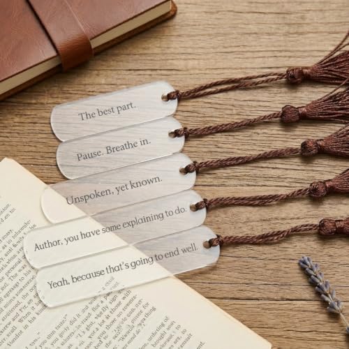 20 Pcs Mini Acrylic Bookmarks with Tassels - BookTok Page Overlay Set - color: Words