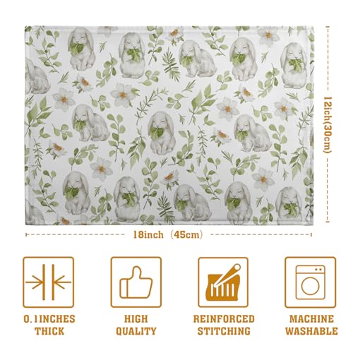 Easter Bunny Rabbits Placemats Set of 4 Easter Spring Green Leaves Flroal Dining Table Placemats 12x18 Inch Heat Resistant Washable Table Mats for Kitchen Dining Holiday Indoor - color: Easter Bunnies