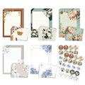 Vintage Rose Stationery Set, 5 Styles Letter Kit with 25 Envelopes, 25 Lined Paper, 2 Sheets Stickers (40pcs), Floral Stationery for Pen Pal, Invitations, 90 Pcs Total - style: Rose Set