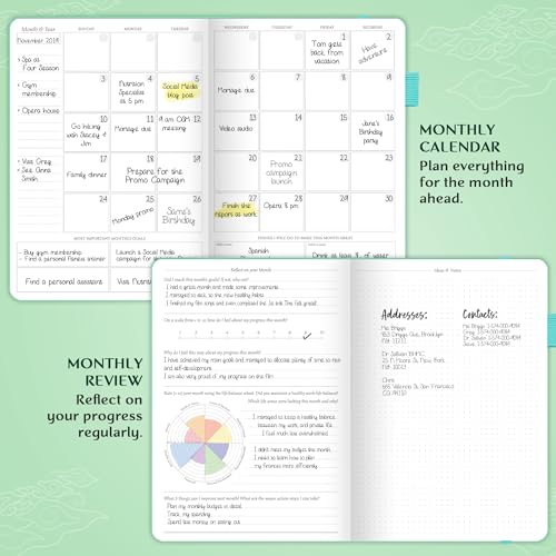 Legend Planner PRO Weekly & Monthly, Large Undated, 7”x10”, Mint Green - color: Mint Green, Debossed