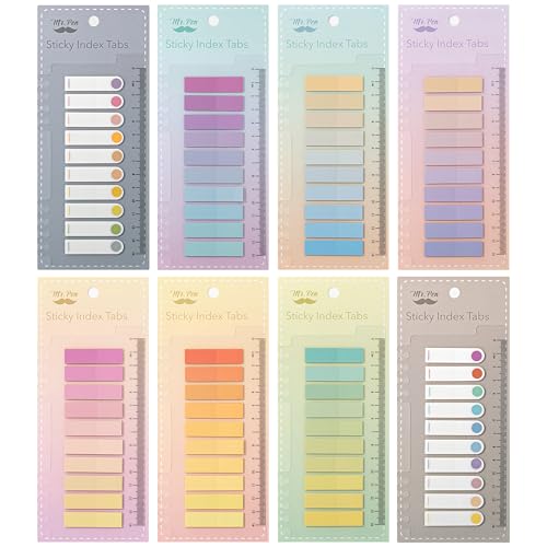 Mr. Pen- Colorful Sticky Tabs, 1600 pcs, Translucent Page Markers - color: Pastel, size: 1600 Pcs