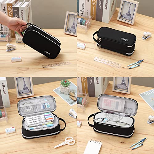 Dugio Large Pencil Case Organizer Big Pencil Pouch for Boys Kids Black - color: B-Black
