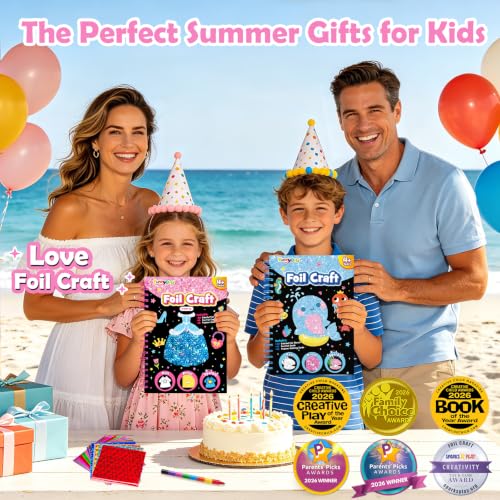 FUNNYB&G Foil Art Craft Kit for Kids, Sparkly Birthday Gift Toy for Girls - style: Dress