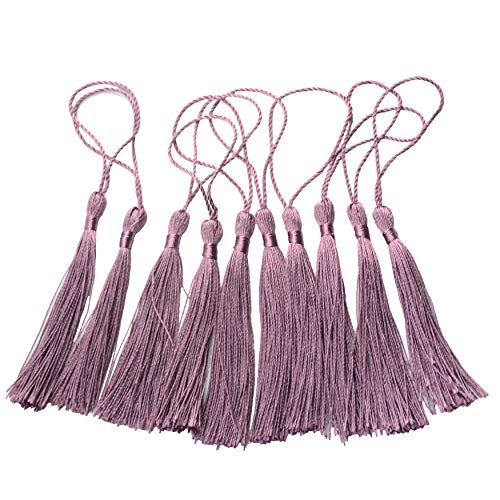 100Pcs 5 Inch Silky Bookmark Tassels for Jewelry, Souvenir(45 Purple) - color: #45