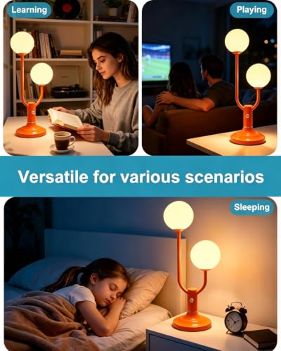 Lightdot Orange Table Lamp Dimmable Vintage Globe Lamp G9 2 Bulbs Included - color: 03-Orange-Globe-2U