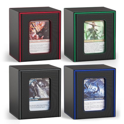 ZLCA 4 PCS MTG Commander Deck Box, Holds 110+ Double Sleeved Cards - color: 4pcs-Multicolor, size: B-Vertical-Commander