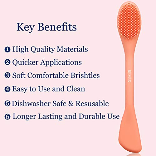 REVEX Silicone Face Mask Applicator,Face Scrubber,Exfoliating Pore Scrubber,2Pcs Pore Cleaning Brush,Facial Cleansing Brushes,Face Brush for Women Men.(Orange+ Blue) - color: Orange+ Blue