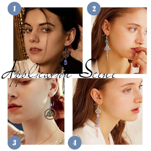 SUNNYCLUE 1 Box 56Pcs Knot Charms Celtic Knot Charm Irish Trinity Linking Connetor Charm Knots Beads Tibetan Style Flat Round Alloy Pendants for Jewelry Making Earrings DIY Supplies Adult