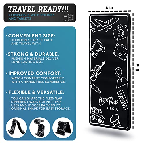 AirGLO Flex Flap - Adjustable, Portable Phone Stand for Travel, Home, Desk, Bed, Treadmill, iPad, Tablet - color: Pro
