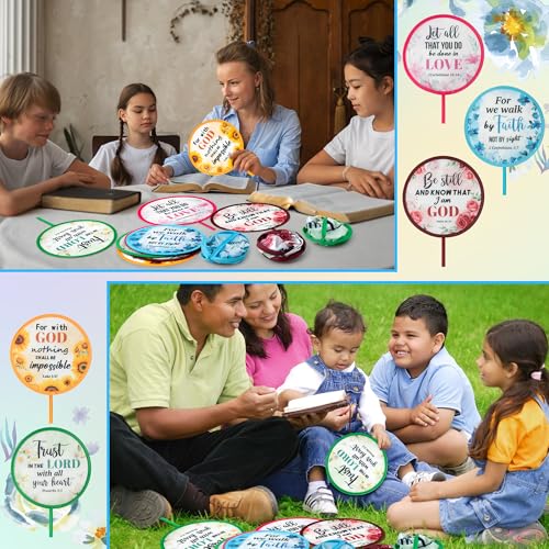R HORSE 50Pcs Christian Church Fans Bulk Religious Folding Handheld Fan - color: Religious Flower