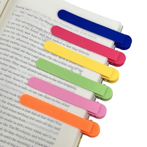 6Pcs Automatic Bookmark, Silicone Smart Book Marks for Reading Women, Men, Kids,Cute Unique Book Markers Bookmark Clip Reading Accessories Gifts for Book Lovers (Colorful 6pcs) - color: Colorful 6pcs