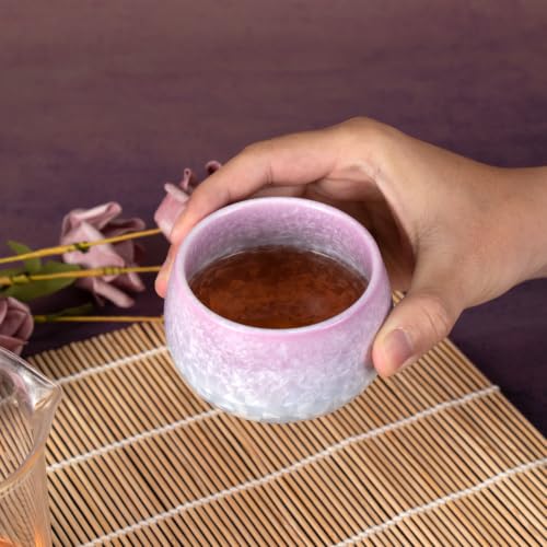 KAMMAK Japanese Tea Cups, 6.7 Oz Small Handmade Ceramic Teacups, Set of 2 - style: GN02