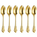 KEAWELL Luxurious 6-Piece 5.1-Inch Espresso Spoon Set (Gold) - color: Gold