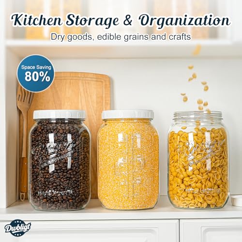 2 Pack Wide Mouth Mason Jars with Airtight Lid and Silicone Gasket - size: 1 Gallon/2 Pack